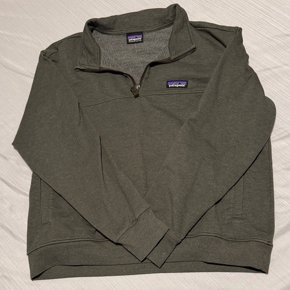 Patagonia womens Olive Green Half-Zip Fleece Pullover